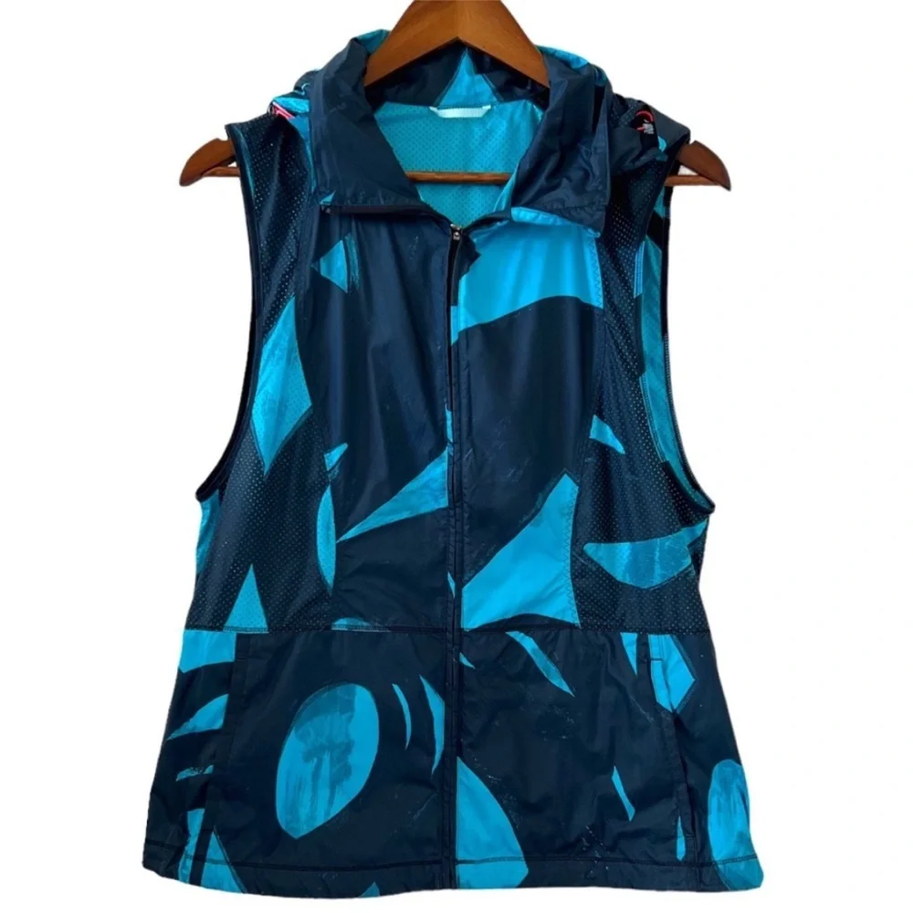 Lululemon Pack-It Vest Back Spin Stroke Peacock Blue Black  Size 10 W4H46S